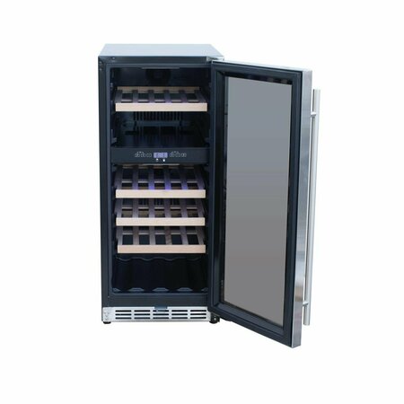 ENTRADA 15 in. Wine Cooler Refrigerator with Glass Window Front, Stainless Steel EN1710219